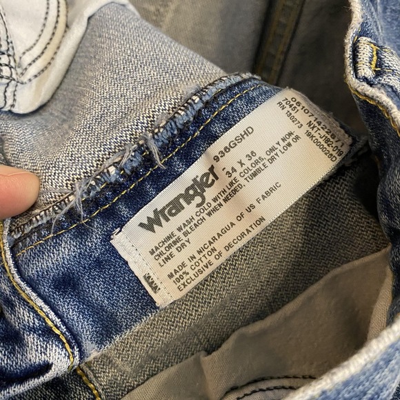 Wrangler George Strait Jeans Mens 34x36 Blue Medium Wash Straight Denim Pants - Picture 3 of 12